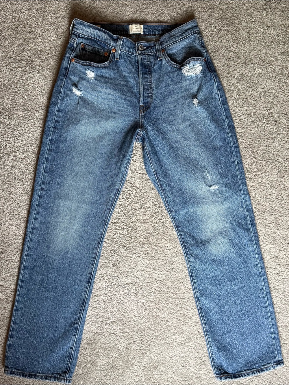LEVI'S 501 CURVE High-Rise Straight Jean Women's 30x30 Medium Wash Button Fly
